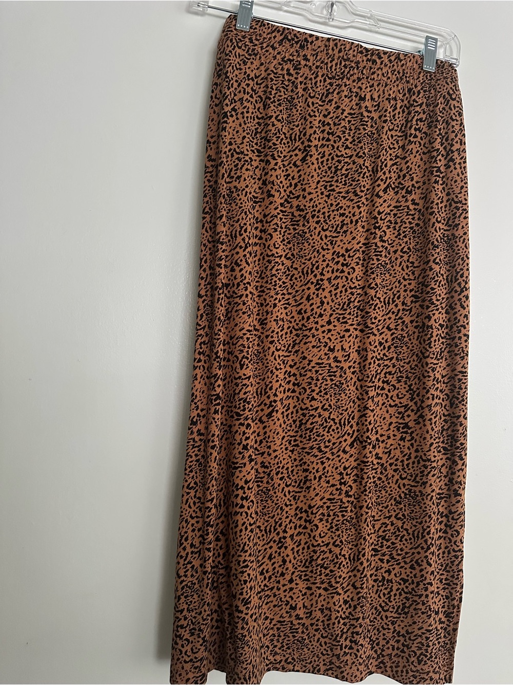 Amazon Brown and Black Leopard Print Midi Skirt